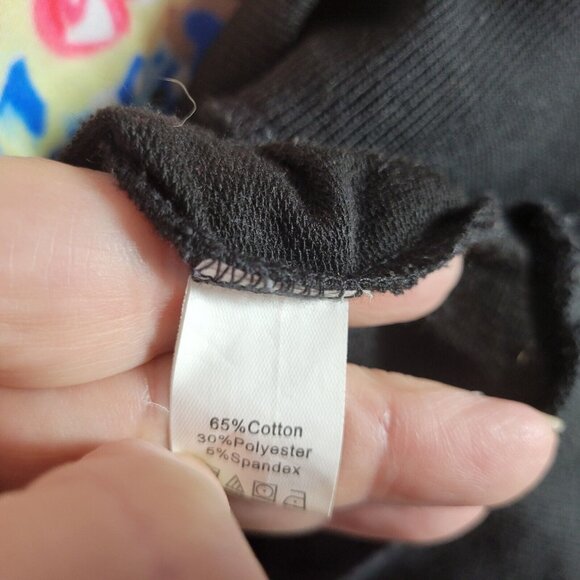 Shein Curve Women Sweatshirt 3XL Plus Pink Black Floral Cotton Blend SWE77E - Picture 10 of 10